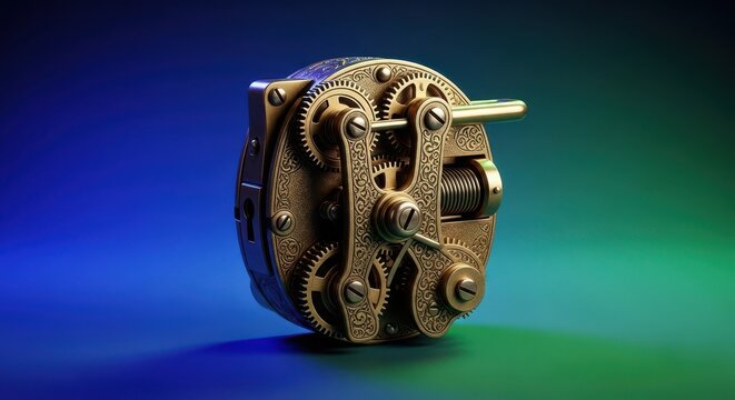 An antique, ornate brass lock featuring a complex, unusual mechanism, suggesting a hidden challenge or unsolved historical puzzle, puzzle, mystery, craftsmanship