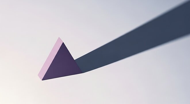 Purple triangle with long shadow