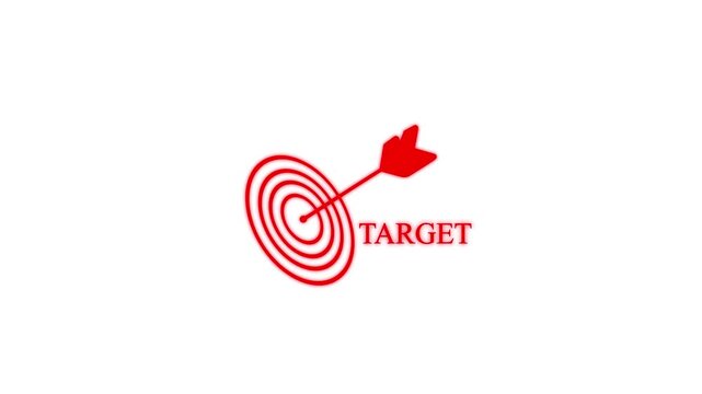 target arrow bullseye goal concept on white background success achievement and business strategy animation 4k motion graphic