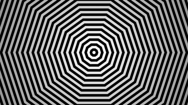 Monochromatic polygonal pattern creating a mesmerizing optical illusion ideal for dynamic visual backdrops and creative graphic designs