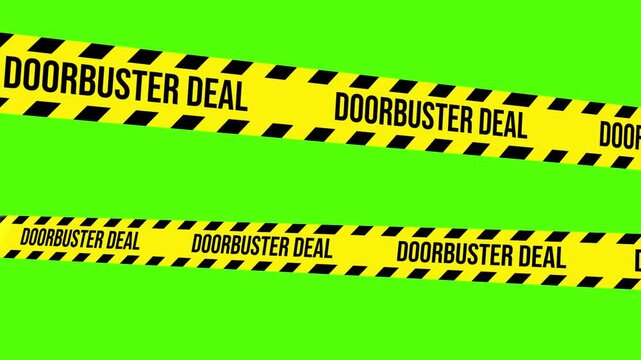 Doorbuster Deal: A vibrant visual of Doorbuster Deal caution tape, signaling a high-value shopping experience.