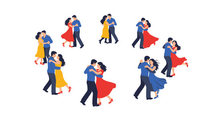 Fototapeta premium Couples Dancing in a Circle