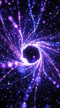 Abstract purple and blue fireworks like display on dark background