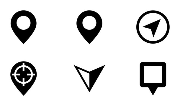 Location Pin Icons, Navigation Markers, Map Pointers, Geo Tag Symbols, Vector Set