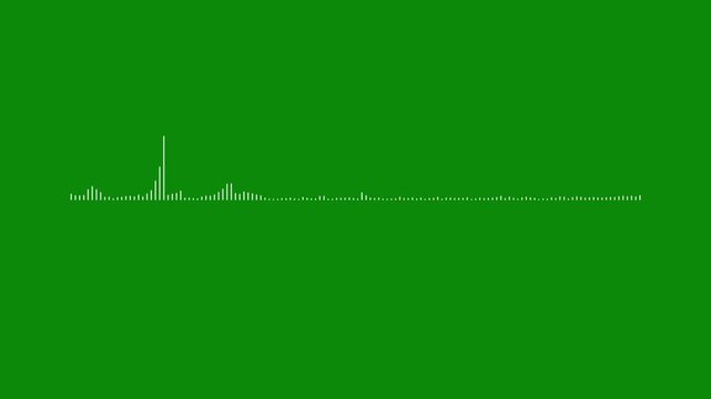 abstract audio frequency visualization with dynamic, waveform motion and futuristic equalizer effects  green background, 4k video.