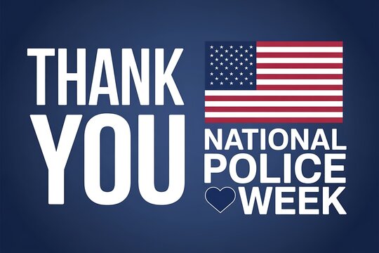 National police week appreciation graphic with american flag law enforcement support and gratitude