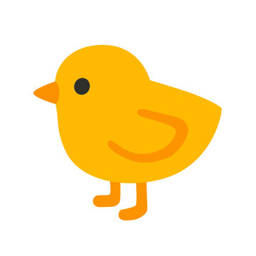 Yellow Chick Side View Vector Illustration