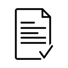 Fototapeta premium Checkmark document icon with empty lines