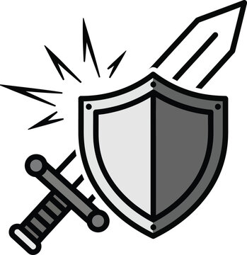 Shield and sword protection symbol.