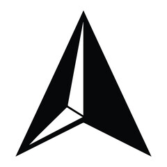 Fototapeta premium Black triangular prism shape, 3 d geometric figure