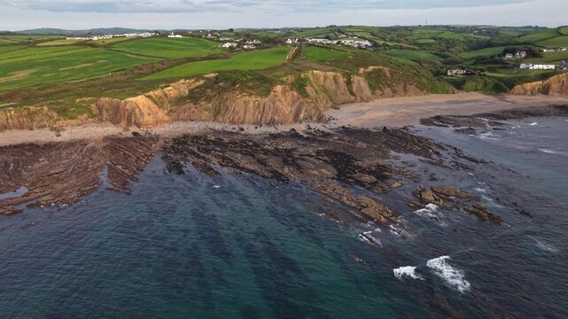 Secret sandy beaches of Cornwall near Widemouth Bay