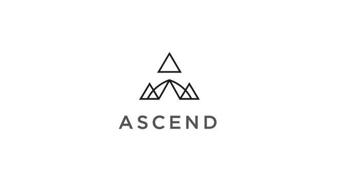 ascend logo design with mountains.