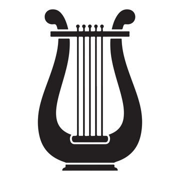Lyre musical instrument vector icon. Representing ancient Greek culture, classical music, and artistic inspiration
