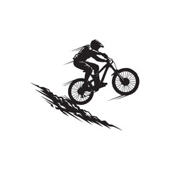 Obraz premium MobileMountain Bike Rider Silhouette Vector 