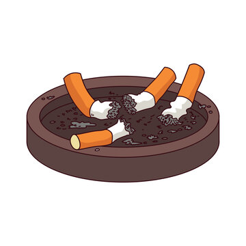 cigarette butts on the ashtray