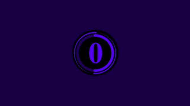 Minimalist purple countdown timer with circular progress indicator for modern digital presentations and intros