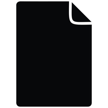 Blank page silhouette with turned corner, document icon, empty sheet vector illustration.