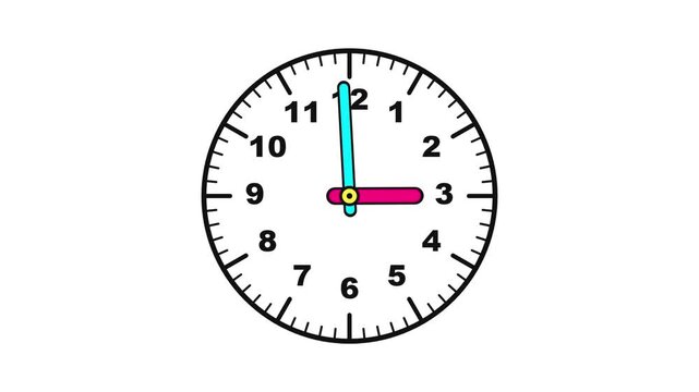 Looping animation of a Japanese retro style wall clock