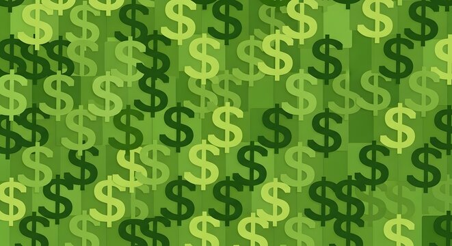 Finance and economy abstract pattern background, repeating dollar sign symbols