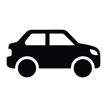 Black silhouette of a hatchback car on a white background