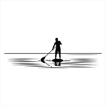 Man paddling on a stand up paddleboard
