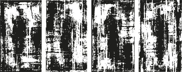Fototapeta premium abstract black and white grunge texture panels with distressed worn and scratched effects