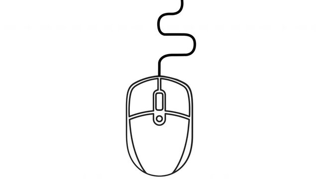 Computer mouse with a lock and key security icon vector illustration