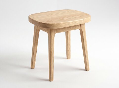 Light wooden stool with three legs