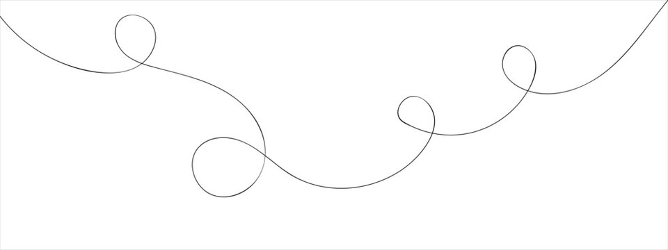 Abstract curvy line drawing with continuous flowing curves and wavy patterns creates dynamic graphic design element