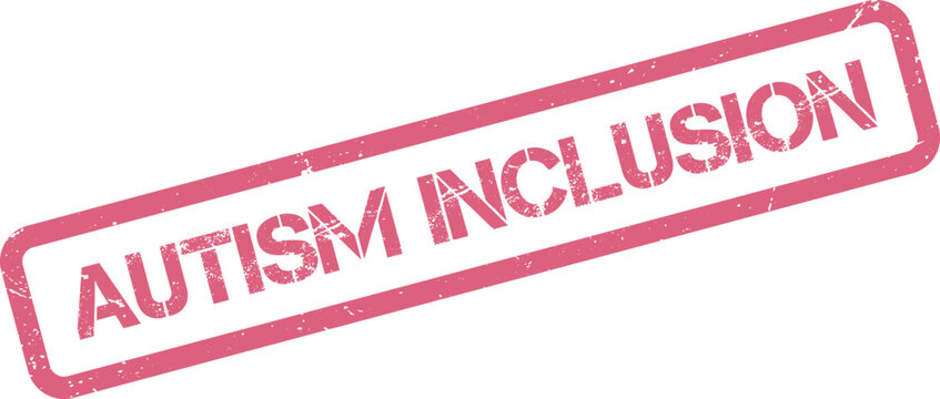Autism Inclusion Message Grunge Rubber Stamp for Promoting Neurodiversity Acceptance