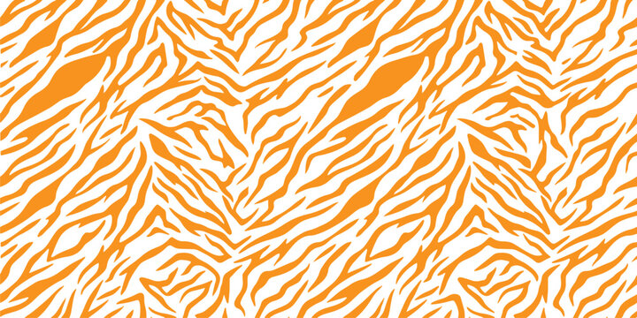 Seamless tiger skin pattern vector design featuring a vintage textured nature backdrop with yellow line art for fabric print wallpaper and floral ornament decoration style