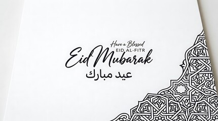 Eid mubarak islamic greeting card design © Burak