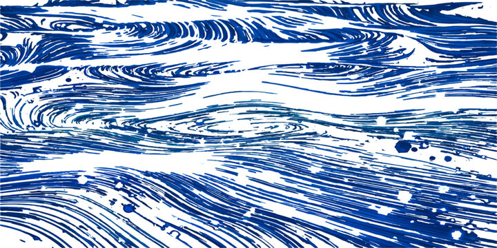 An abstract blue water background features a calm aqua surface with ripples and light reflections on the liquid texture of a clean summer swimming pool or ocean wave