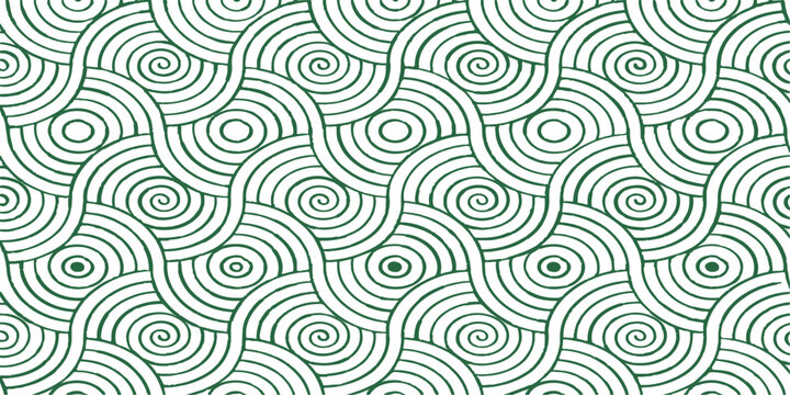 Seamless abstract vector design featuring a geometric pattern of blue sea waves and swirls for a decorative textile wallpaper or tile backdrop