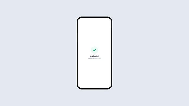 Video File Sharing Interface with Pop-up Menu and Success Link Copied Message