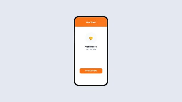 Support Ticket Interface with Heart Icon and Contact Now Button Animation