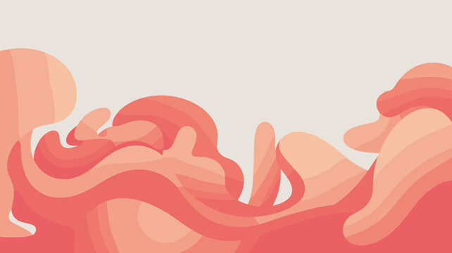 Abstract organic shapes in summer coral &ndash; Ideal for luxury cosmetics branding, elegant slide backgrounds, or artistic web headers.