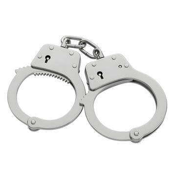 Handcuffs with question marks isolated on transparent background