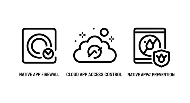 Cybersecurity and network cloud access control icons with cybersecurity firewall protection security prevention technology internet business software information infrastructure encryption