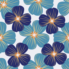 Vector coquette flowers pattern.Colorful seamless grandmillennial pattern. Perfect for greetings, invitations, manufacture wrapping paper, textile and web design. Vector preppy pattern © YULIA