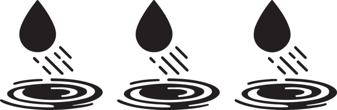 Raindrop hitting water creating ripples and splashes Vector