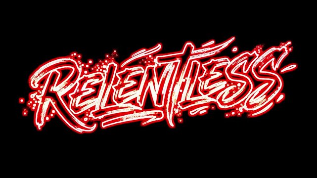 Relentless Red Graffiti Text Motion Graphic
