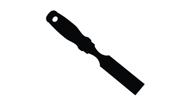 Chisel tool isolated on a white background silhouette