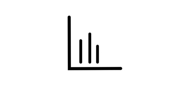 Animated bar chart showing business growth and data analysis: