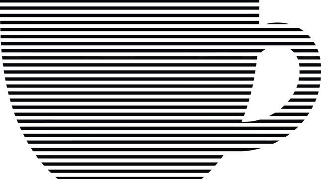 Part of a minimalist graphic series, this striped beverage container icon presents a sleek and abstract design, ideal for modern digital applications