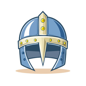 Medieval Knight Armor Helmet Illustration.