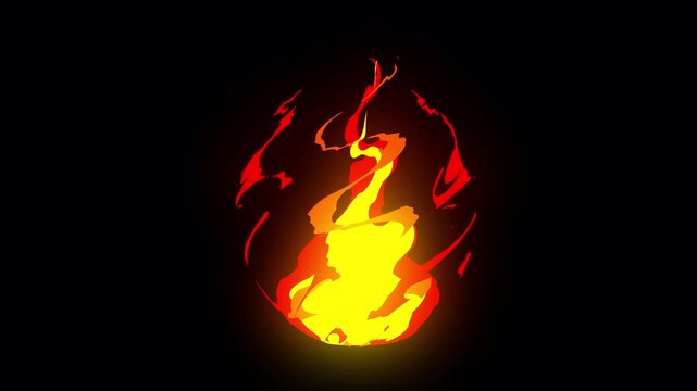 Fire element 2d vfx animation on alpha channel