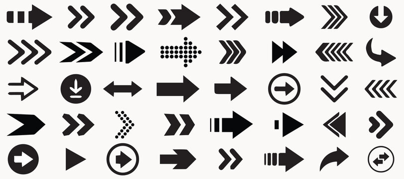 Big Black arrow icon set. Arrow. Cursor. Arrow vector icon. Modern simple arrows. infographic vector arrows. Vector illustration 