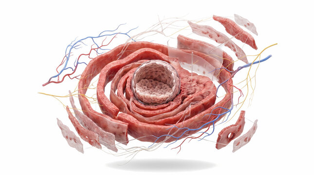 Human Cell Structure Nucleus Organelles and Blood Vessels
