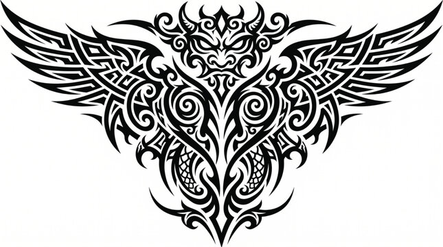 Polynesian Tribal Tattoo Design / Maori Style Ethnic Ornament